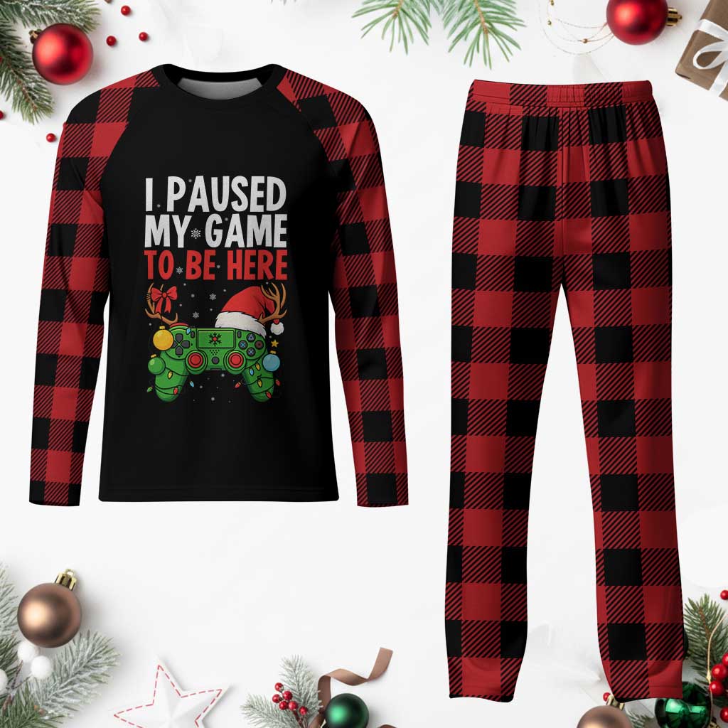 Funny Gaming Christmas Plaid Pajama Set I Paused My Game To Be Here TS14 Buffalo Plaid Print Your Wear