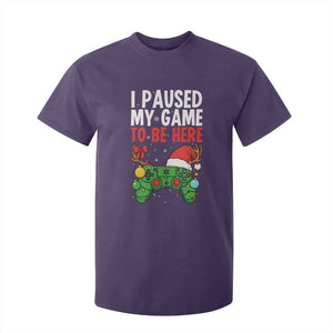 Funny Gaming Christmas T Shirt For Kid I Paused My Game To Be Here TS14 Purple Print Your Wear