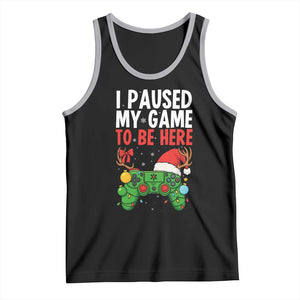Funny Gaming Christmas Tank Top I Paused My Game To Be Here TS14 Black Athletic Heather Print Your Wear
