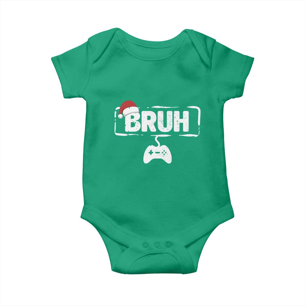 Funny Gaming Christmas Baby Onesie Gamer Bruh Video Game TS14 Irish Green Print Your Wear