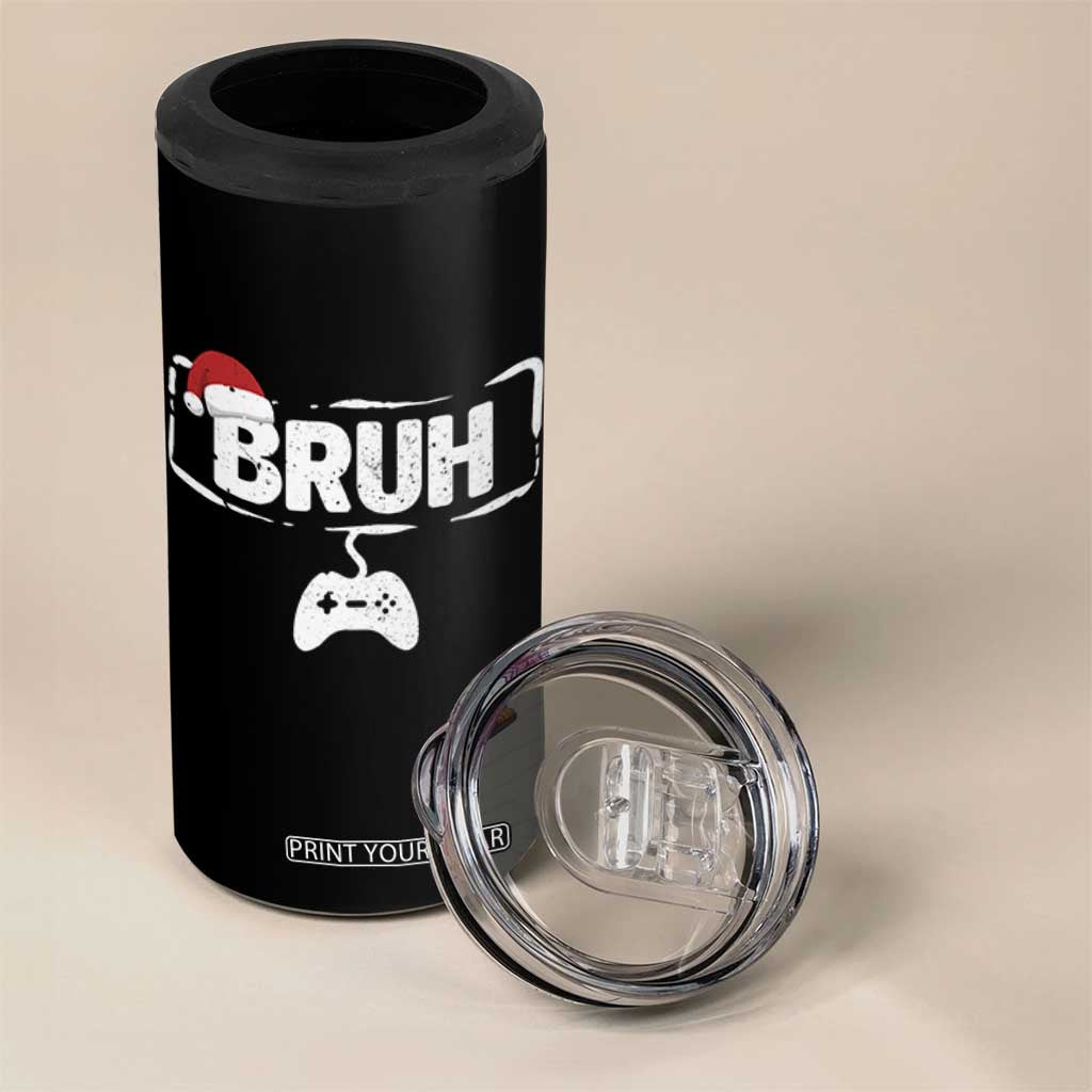 Funny Gaming Christmas 4 in 1 Can Cooler Tumbler Gamer Bruh Video Game TS14 Print Your Wear