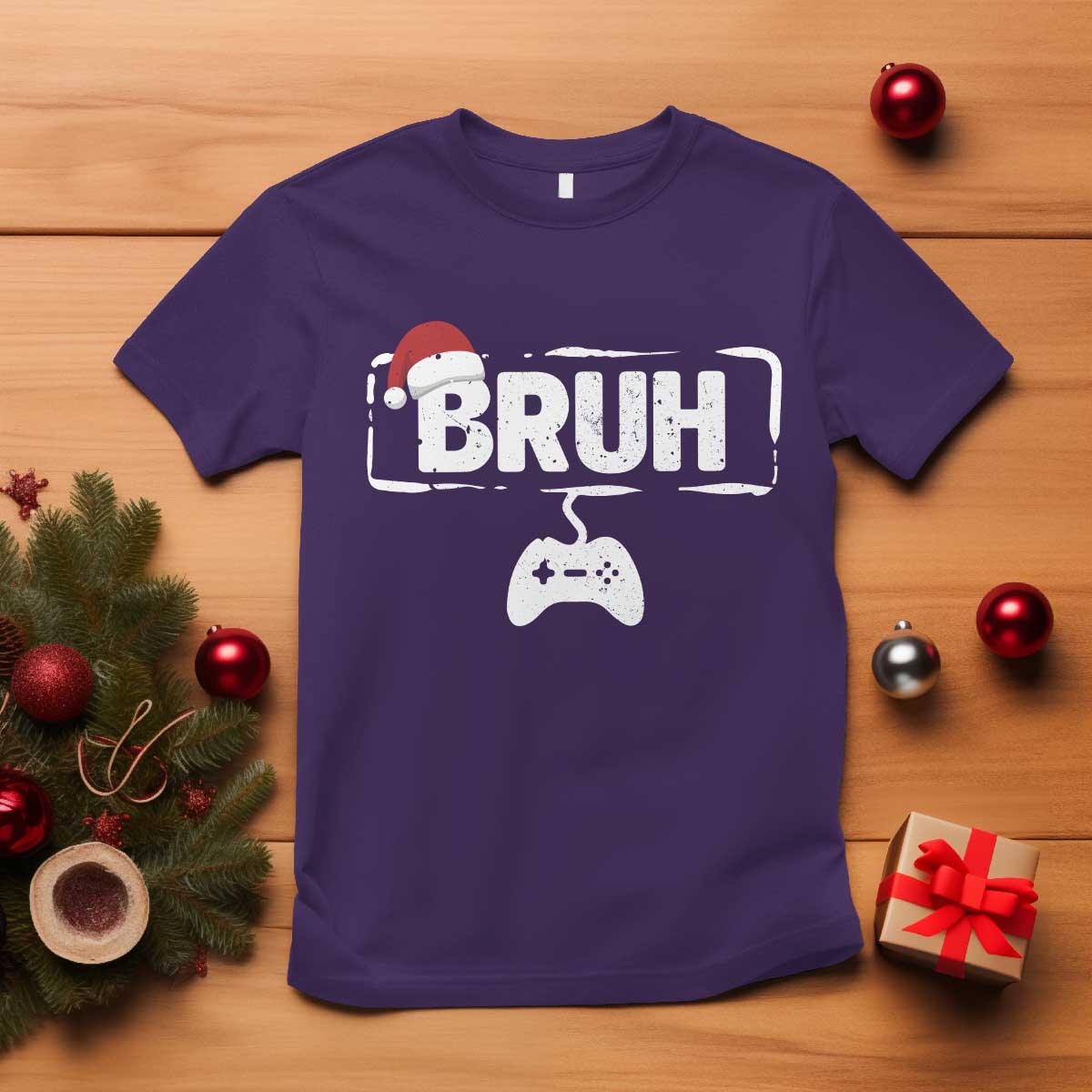 Funny Gaming Christmas T Shirt Gamer Bruh Video Game TS14 Purple Print Your Wear