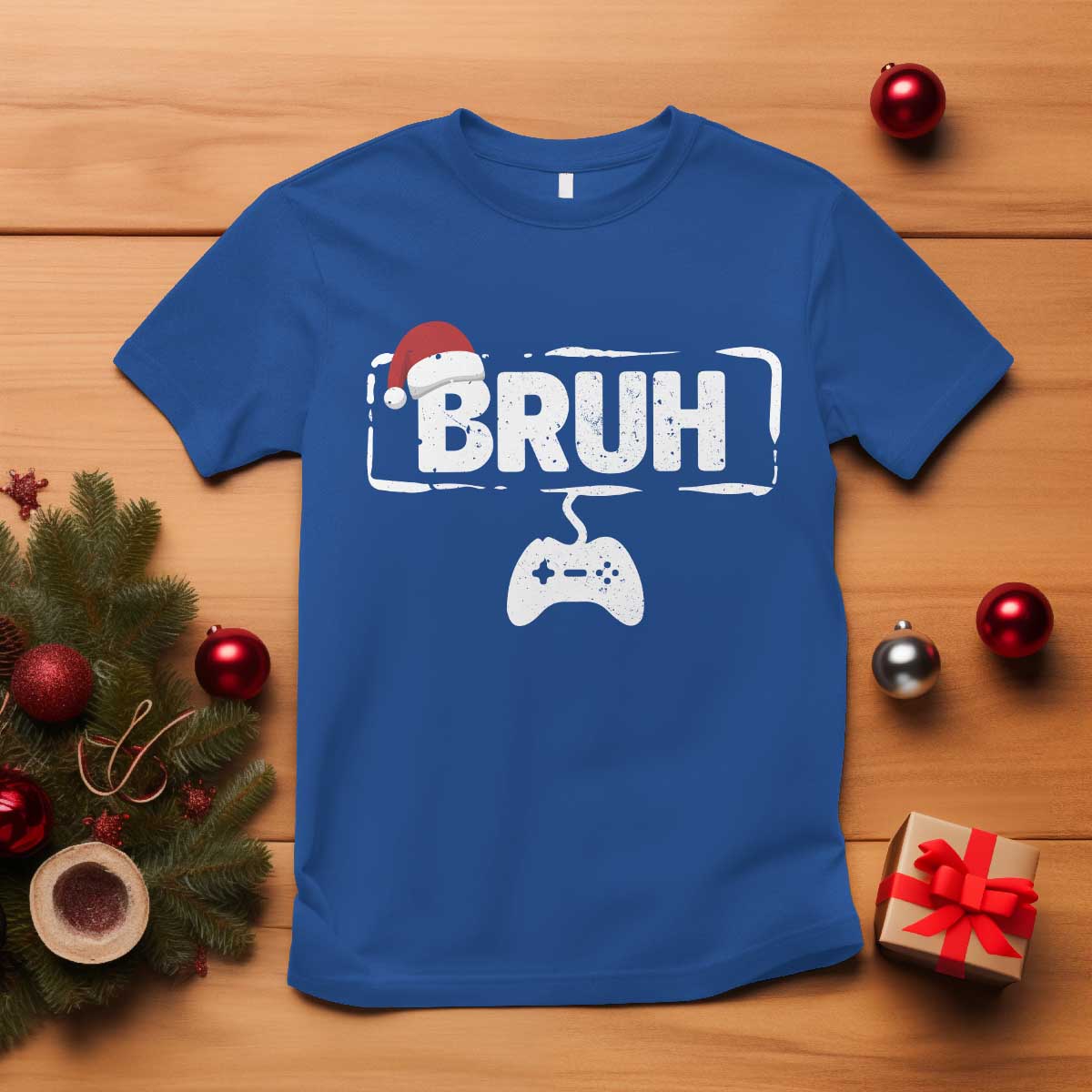 Funny Gaming Christmas T Shirt Gamer Bruh Video Game TS14 Royal Blue Print Your Wear