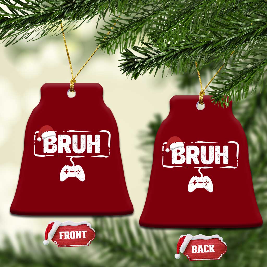 Funny Gaming Christmas Ceramic Ornament Gamer Bruh Video Game TS14 Print Your Wear