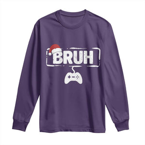 Funny Gaming Christmas Long Sleeve Shirt Gamer Bruh Video Game TS14 Purple Print Your Wear