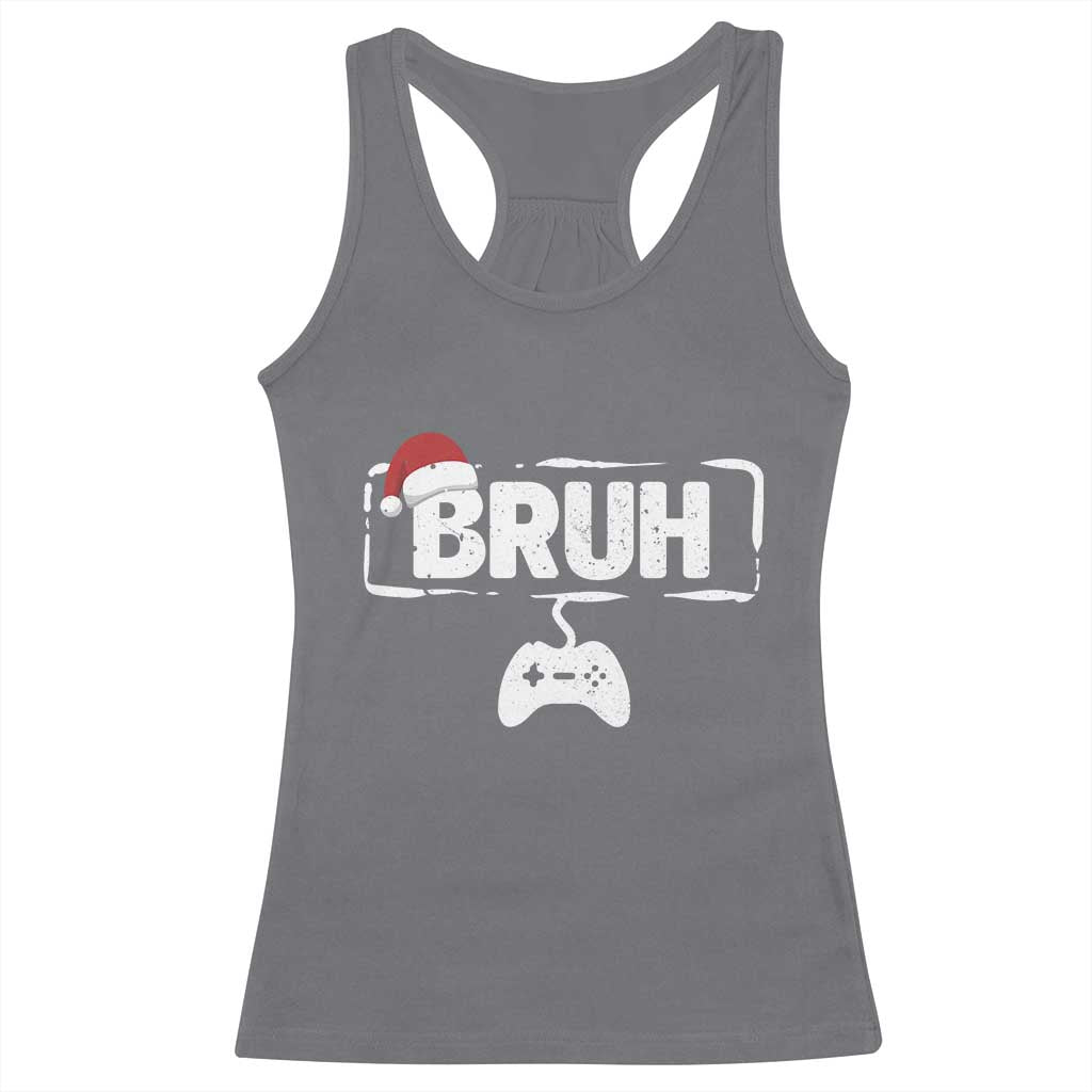 Funny Gaming Christmas Racerback Tank Top Gamer Bruh Video Game TS14 Charcoal Print Your Wear