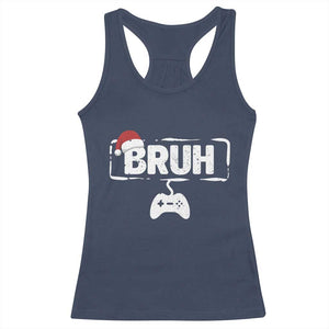 Funny Gaming Christmas Racerback Tank Top Gamer Bruh Video Game TS14 Navy Print Your Wear