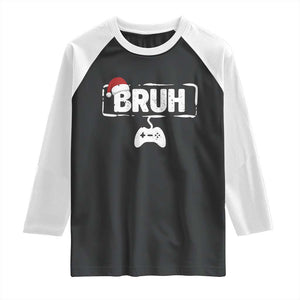 Funny Gaming Christmas Raglan Shirt Gamer Bruh Video Game TS14 Black White Print Your Wear