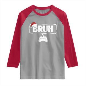 Funny Gaming Christmas Raglan Shirt Gamer Bruh Video Game TS14 Sport Gray Red Print Your Wear