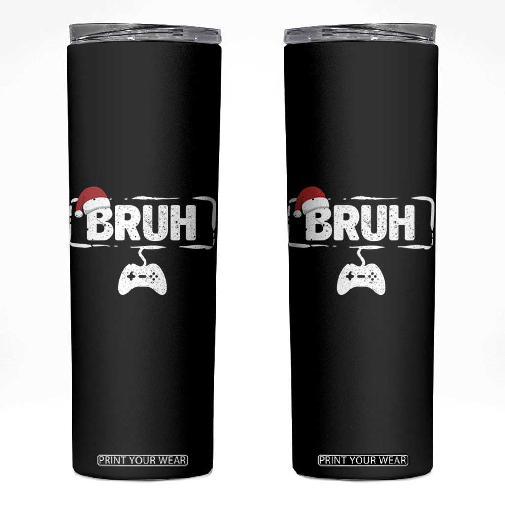 Funny Gaming Christmas Skinny Tumbler Gamer Bruh Video Game TS14 Black Print Your Wear