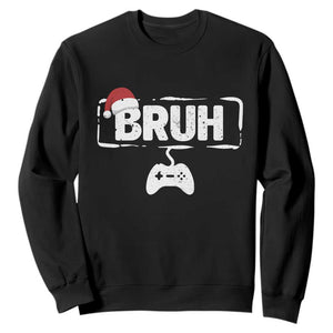 Funny Gaming Christmas Sweatshirt Gamer Bruh Video Game TS14 Black Print Your Wear