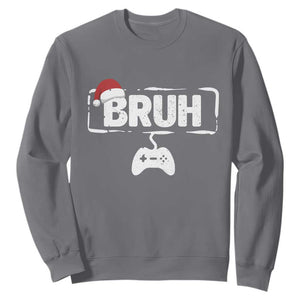 Funny Gaming Christmas Sweatshirt Gamer Bruh Video Game TS14 Charcoal Print Your Wear