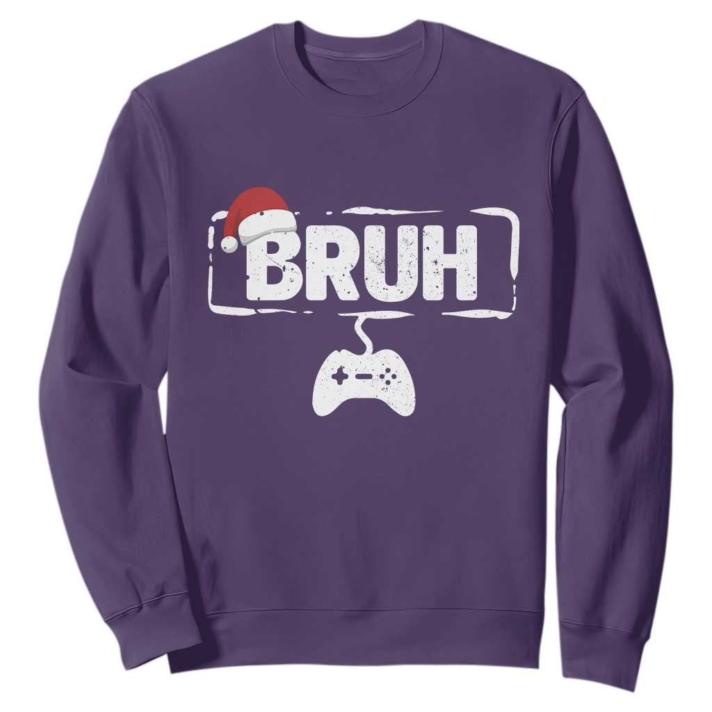 Funny Gaming Christmas Sweatshirt Gamer Bruh Video Game TS14 Purple Print Your Wear