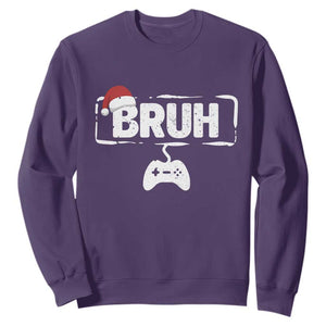 Funny Gaming Christmas Sweatshirt Gamer Bruh Video Game TS14 Purple Print Your Wear