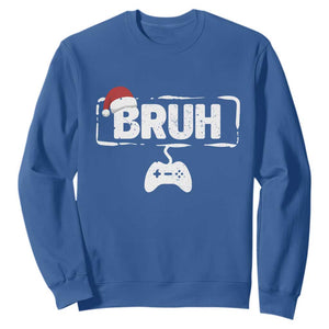 Funny Gaming Christmas Sweatshirt Gamer Bruh Video Game TS14 Royal Blue Print Your Wear