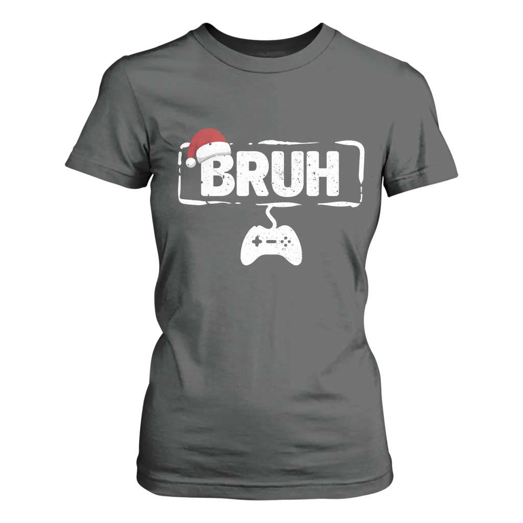 Funny Gaming Christmas T Shirt For Women Gamer Bruh Video Game TS14 Dark Heather Print Your Wear