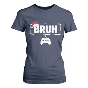 Funny Gaming Christmas T Shirt For Women Gamer Bruh Video Game TS14 Navy Print Your Wear