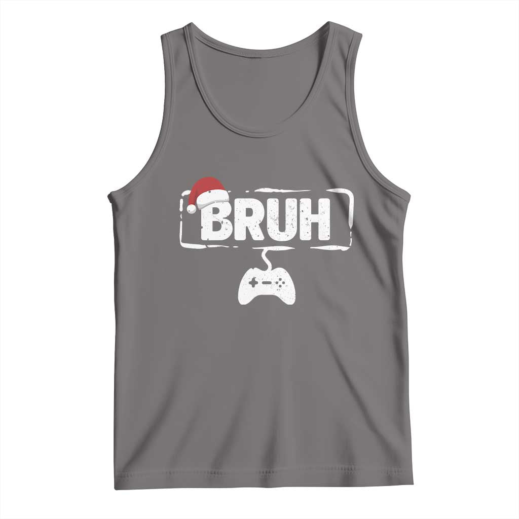 Funny Gaming Christmas Tank Top Gamer Bruh Video Game TS14 Deep Heather Print Your Wear