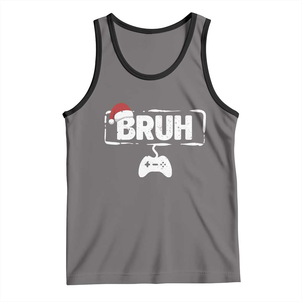 Funny Gaming Christmas Tank Top Gamer Bruh Video Game TS14 Deep Heather Black Print Your Wear