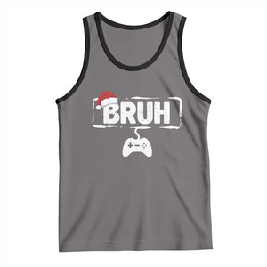 Funny Gaming Christmas Tank Top Gamer Bruh Video Game TS14 Deep Heather Black Print Your Wear