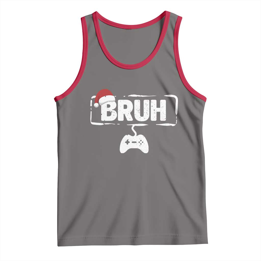 Funny Gaming Christmas Tank Top Gamer Bruh Video Game TS14 Deep Heather Red Print Your Wear