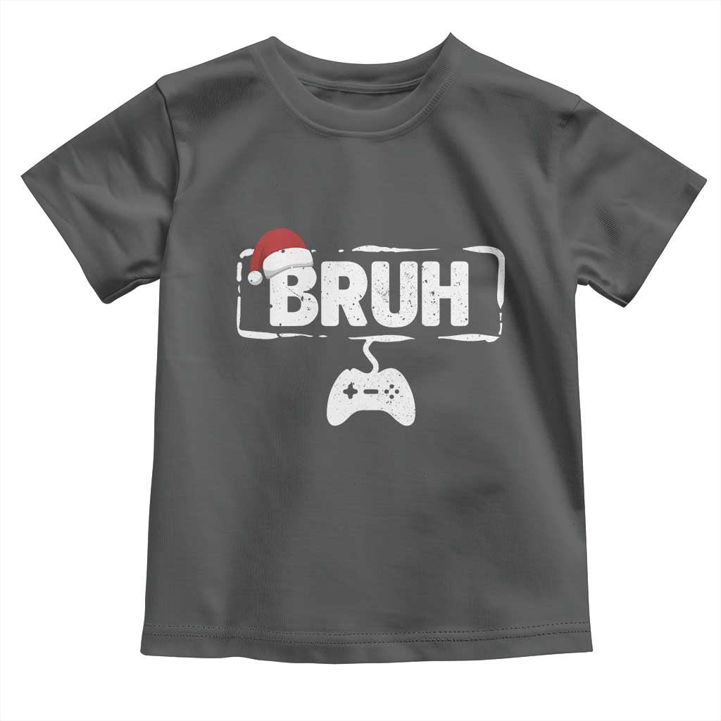 Funny Gaming Christmas Toddler T Shirt Gamer Bruh Video Game TS14 Dark Heather Print Your Wear