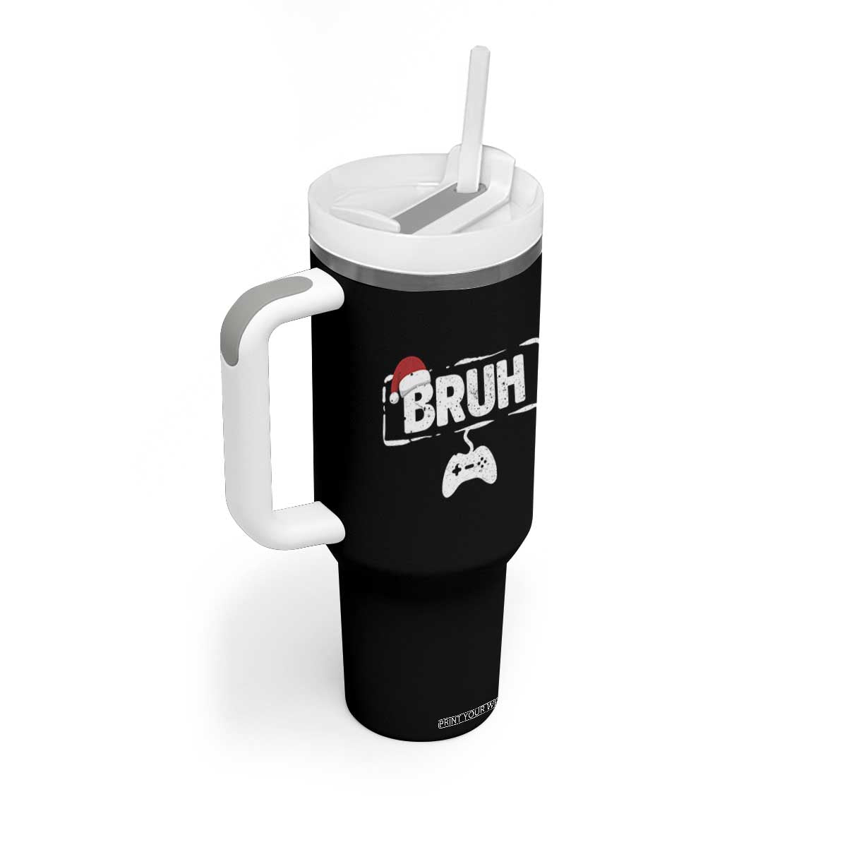 Funny Gaming Christmas Tumbler With Handle Gamer Bruh Video Game TS14 Print Your Wear