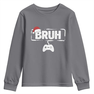 Funny Gaming Christmas Youth Sweatshirt Gamer Bruh Video Game TS14 Charcoal Print Your Wear