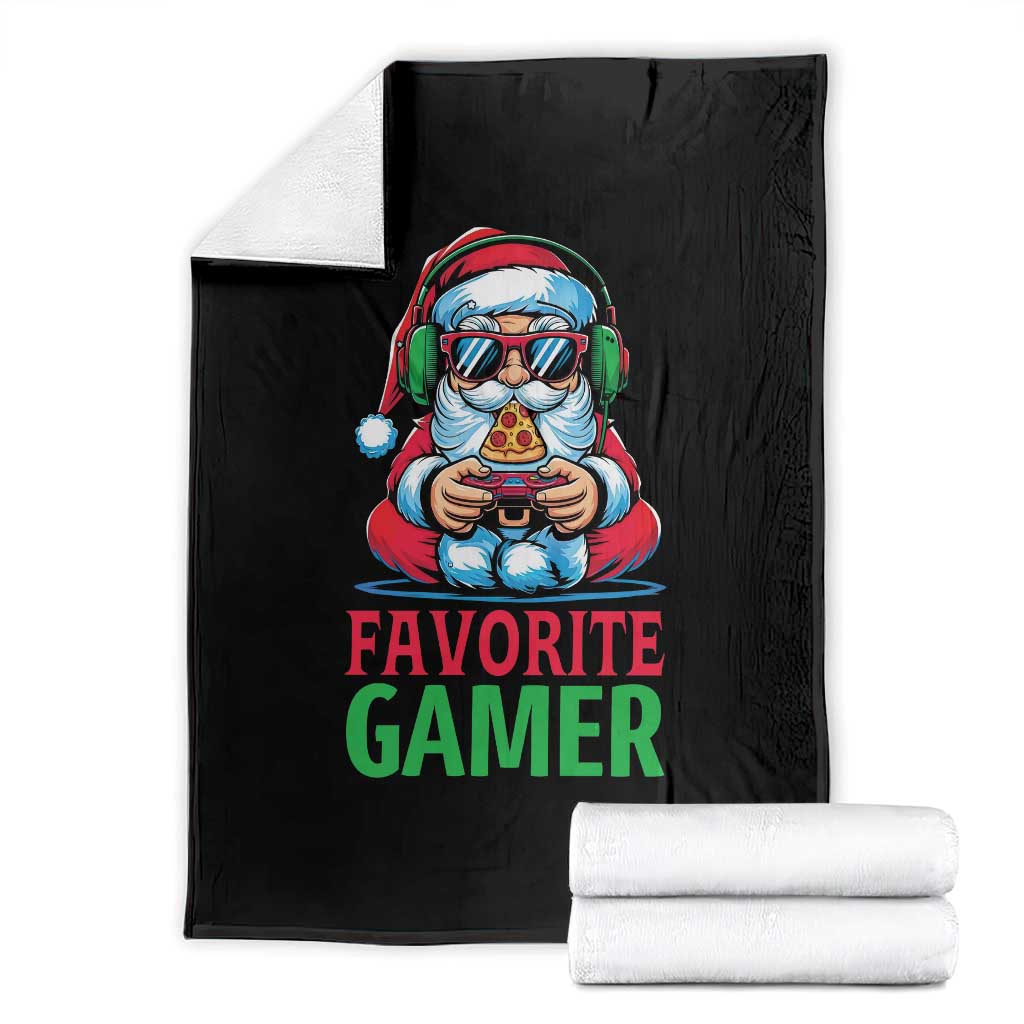 Funny Santa Gamer Christmas Throw Blanket TS14 Black Print Your Wear
