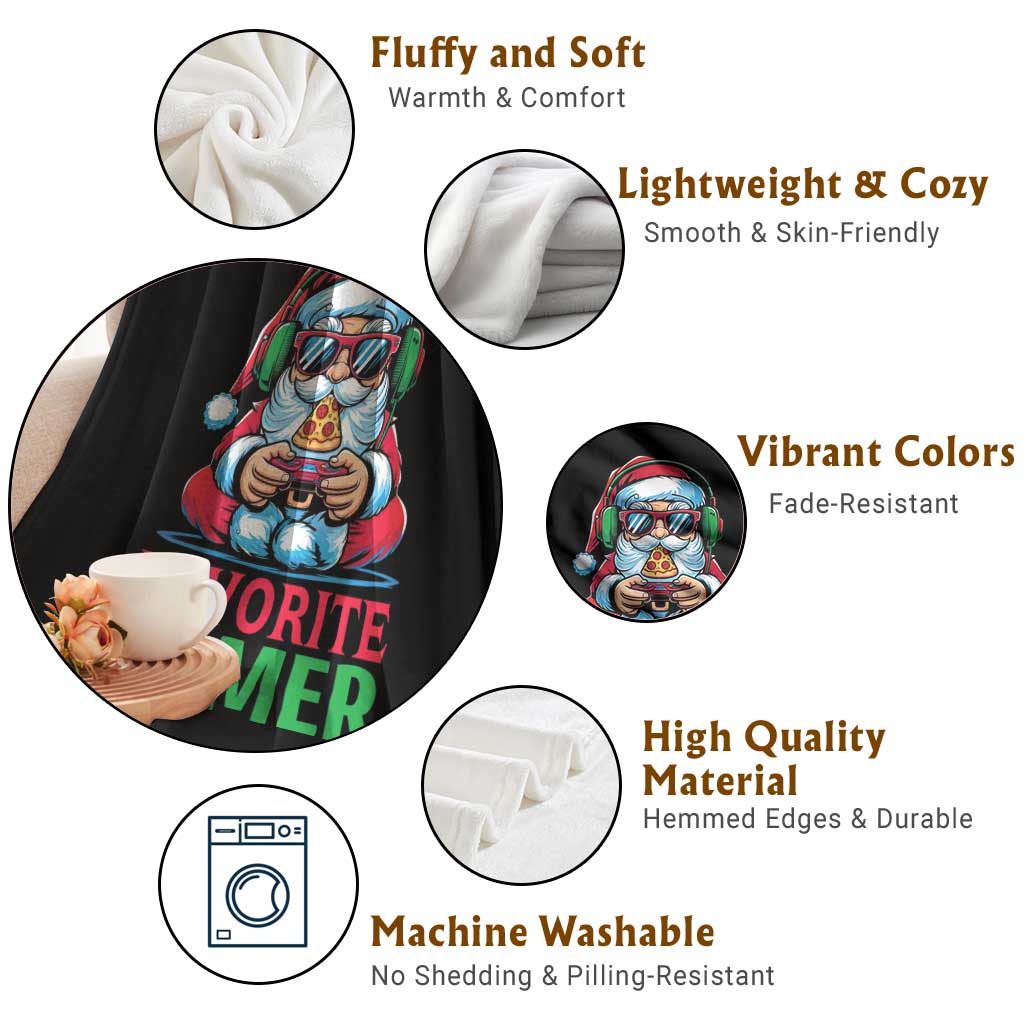 Funny Santa Gamer Christmas Throw Blanket TS14 Print Your Wear