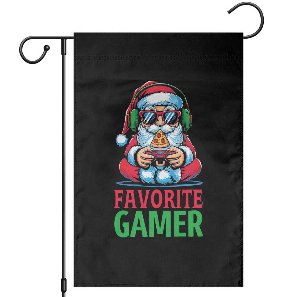 Funny Santa Gamer Christmas Garden Flag TS14 Black Print Your Wear