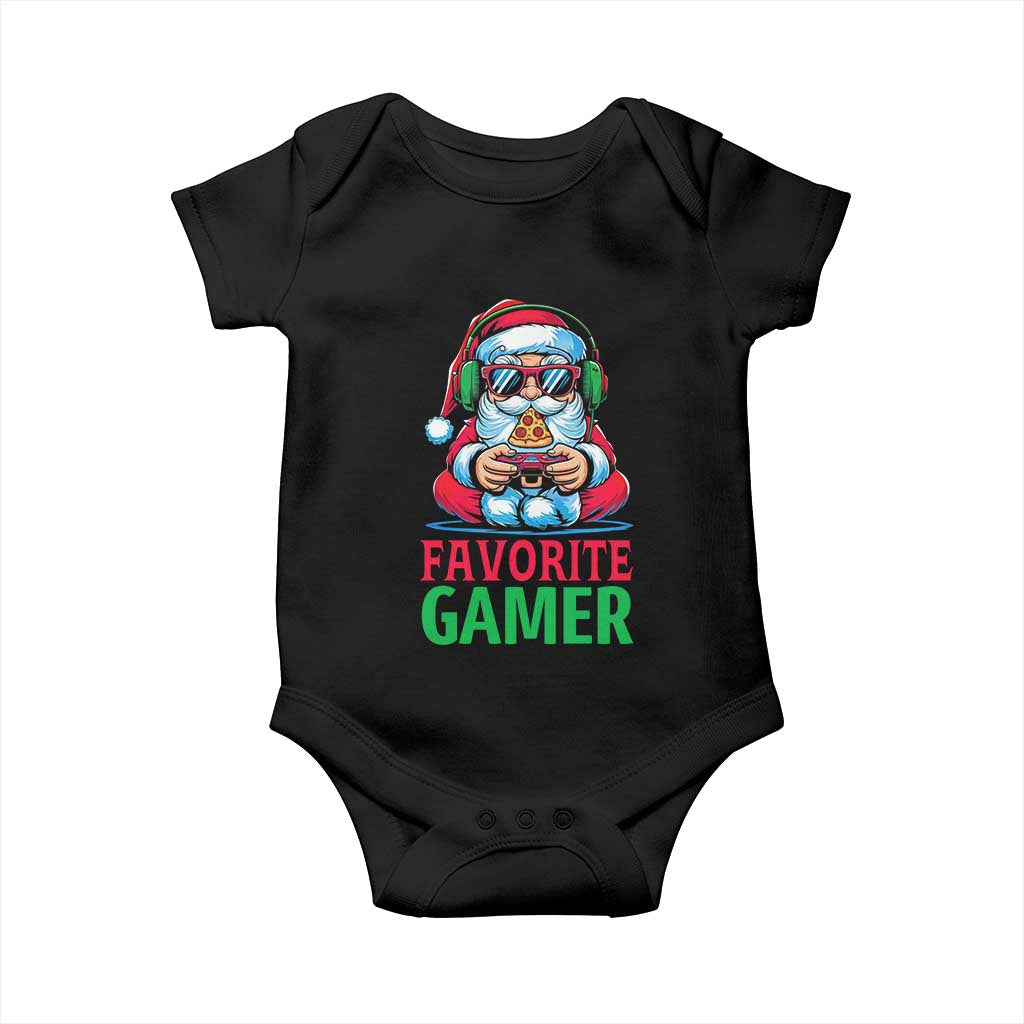 Funny Santa Gamer Christmas Baby Onesie TS14 Black Print Your Wear