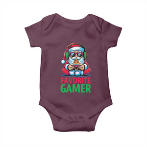 Funny Santa Gamer Christmas Baby Onesie TS14 Maroon Print Your Wear
