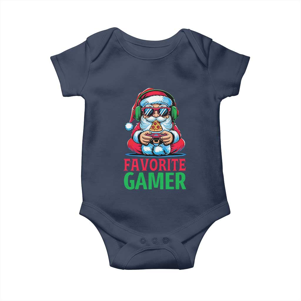 Funny Santa Gamer Christmas Baby Onesie TS14 Navy Print Your Wear