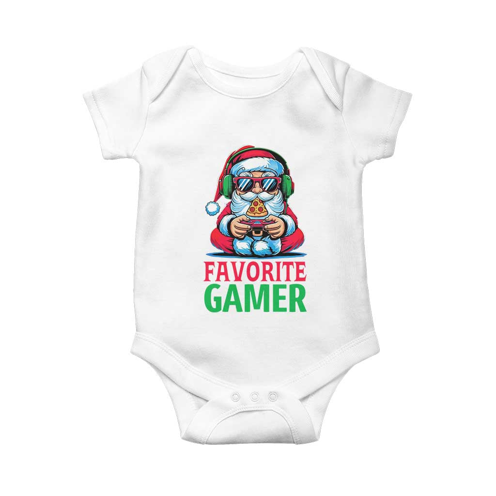 Funny Santa Gamer Christmas Baby Onesie TS14 White Print Your Wear