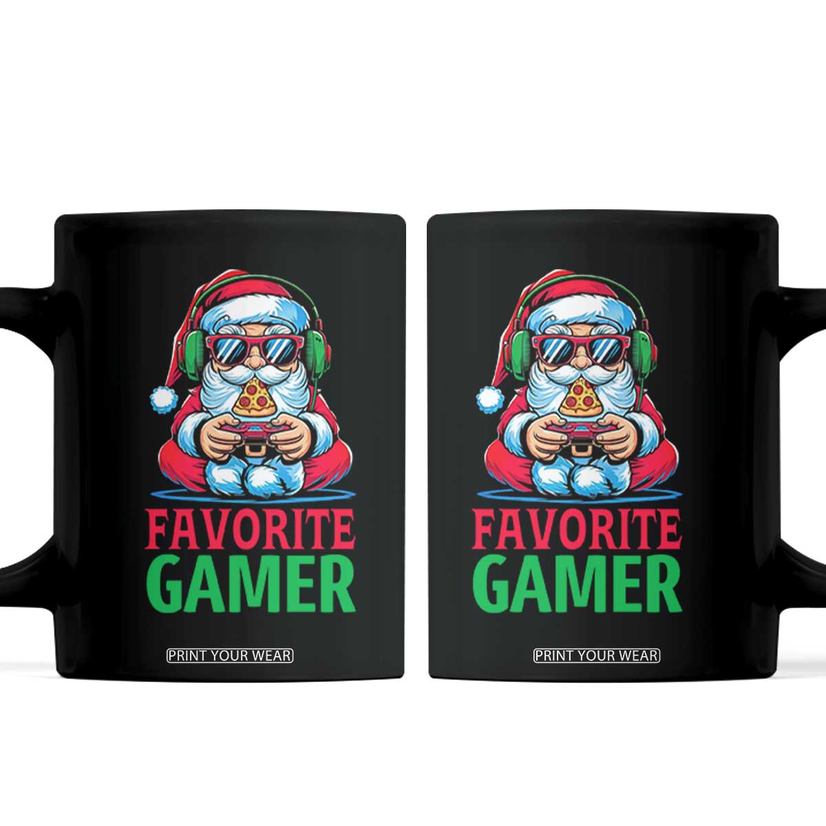 Funny Santa Gamer Christmas Coffee Mug TS14 Black Print Your Wear