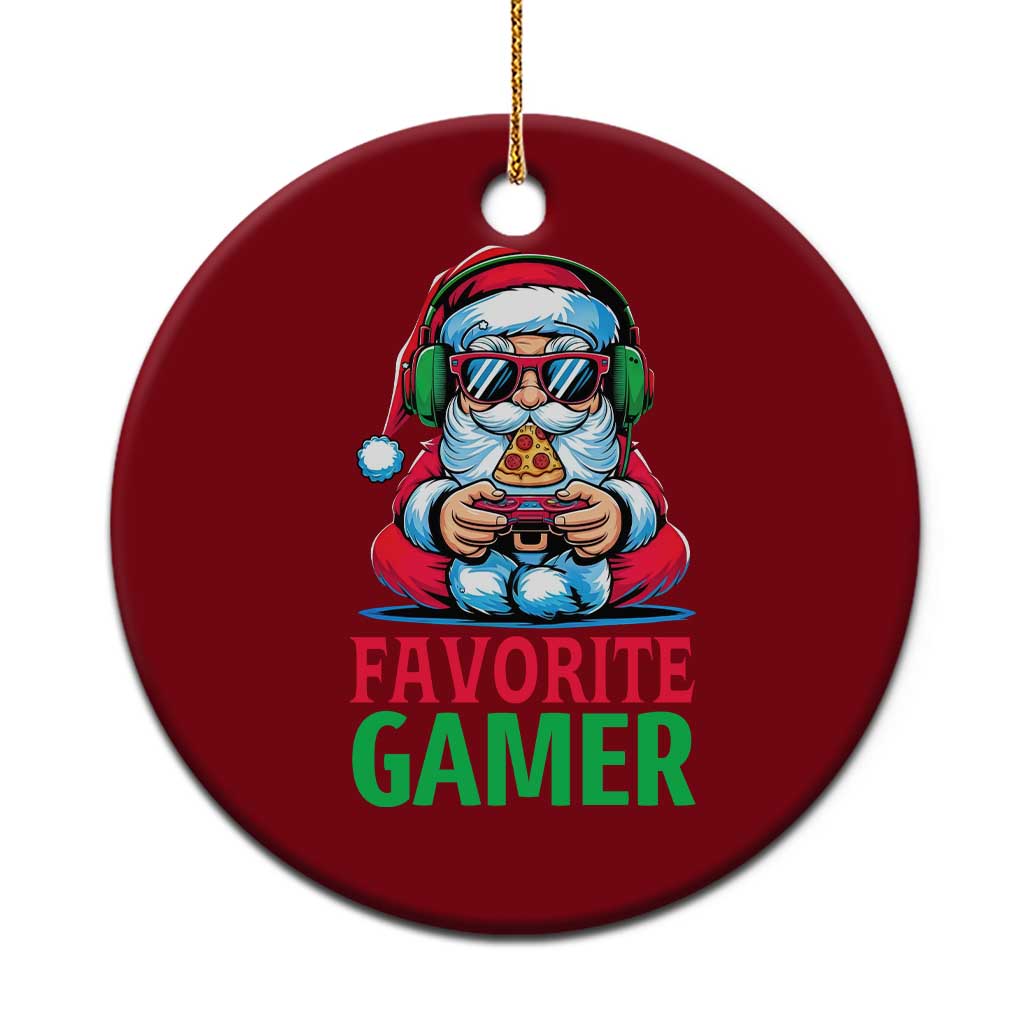 Funny Santa Gamer Christmas Ceramic Ornament TS14 1pc Red Print Your Wear