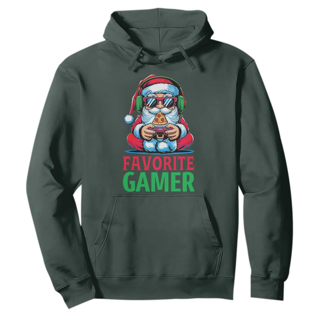 Funny Santa Gamer Christmas Hoodie TS14 Dark Forest Green Print Your Wear