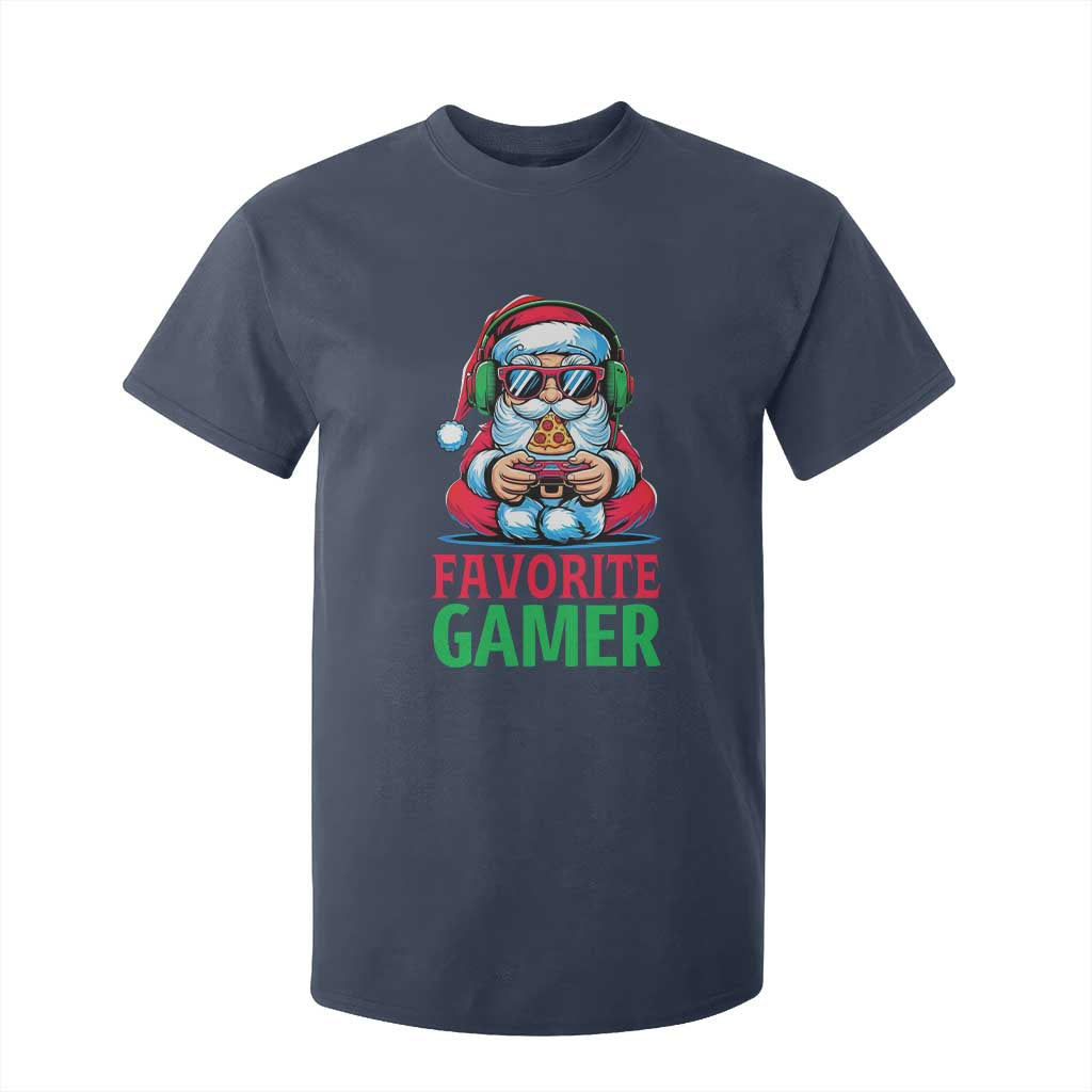 Funny Santa Gamer Christmas T Shirt For Kid TS14 Navy Print Your Wear