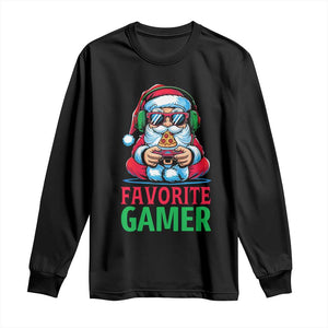 Funny Santa Gamer Christmas Long Sleeve Shirt TS14 Black Print Your Wear