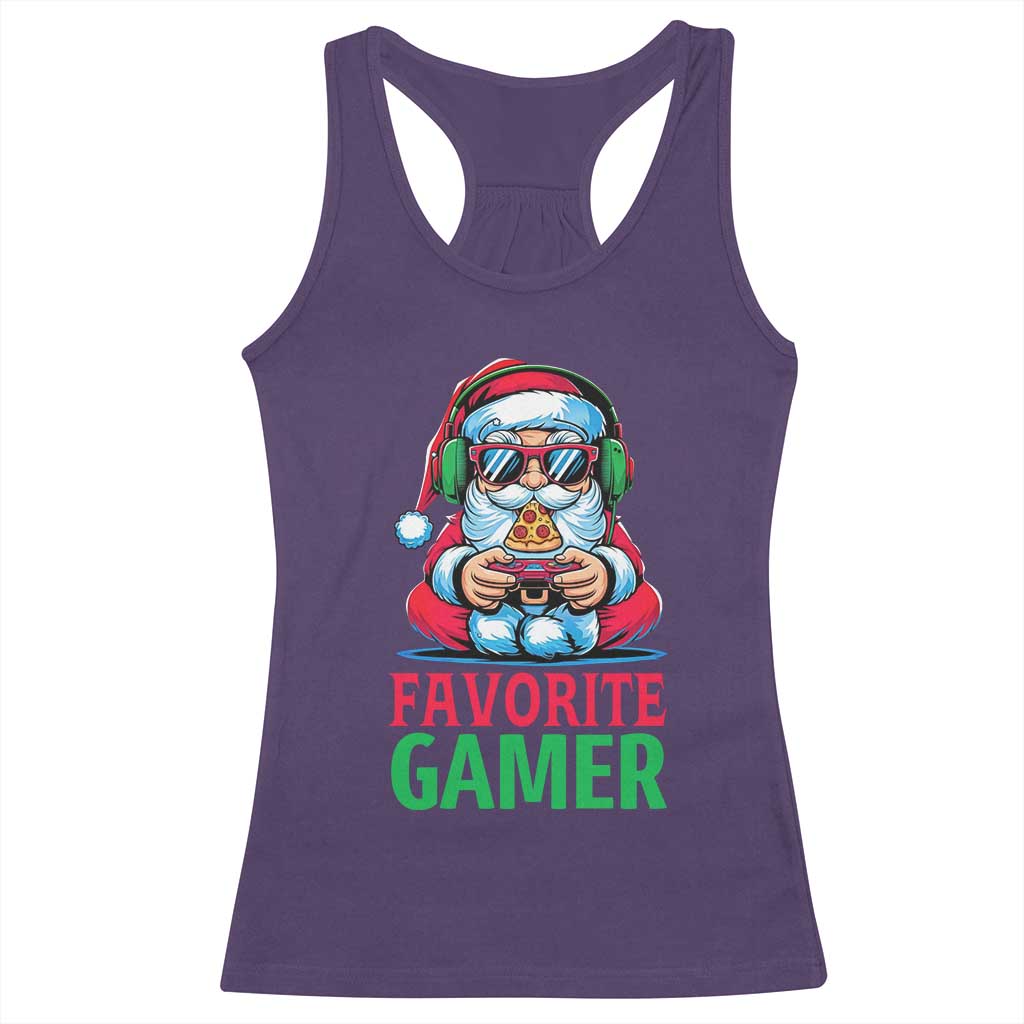 Funny Santa Gamer Christmas Racerback Tank Top TS14 Purple Print Your Wear