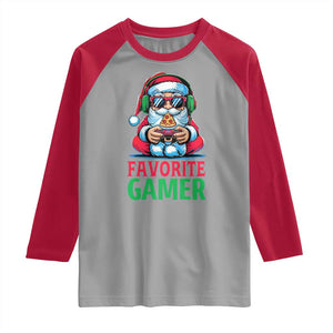 Funny Santa Gamer Christmas Raglan Shirt TS14 Sport Gray Red Print Your Wear