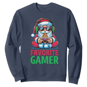 Funny Santa Gamer Christmas Sweatshirt TS14 Navy Print Your Wear