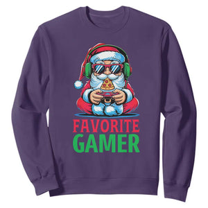 Funny Santa Gamer Christmas Sweatshirt TS14 Purple Print Your Wear