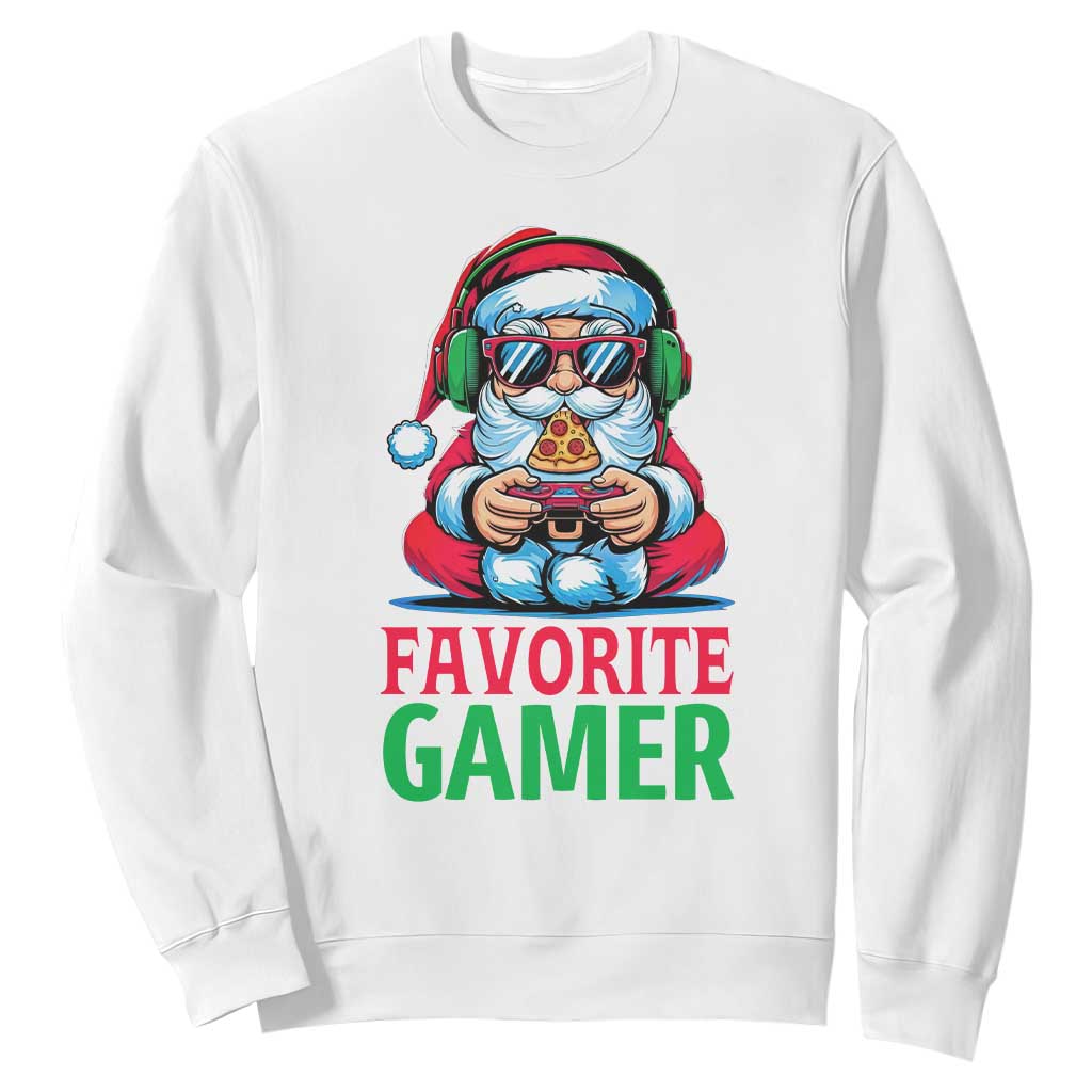 Funny Santa Gamer Christmas Sweatshirt TS14 White Print Your Wear