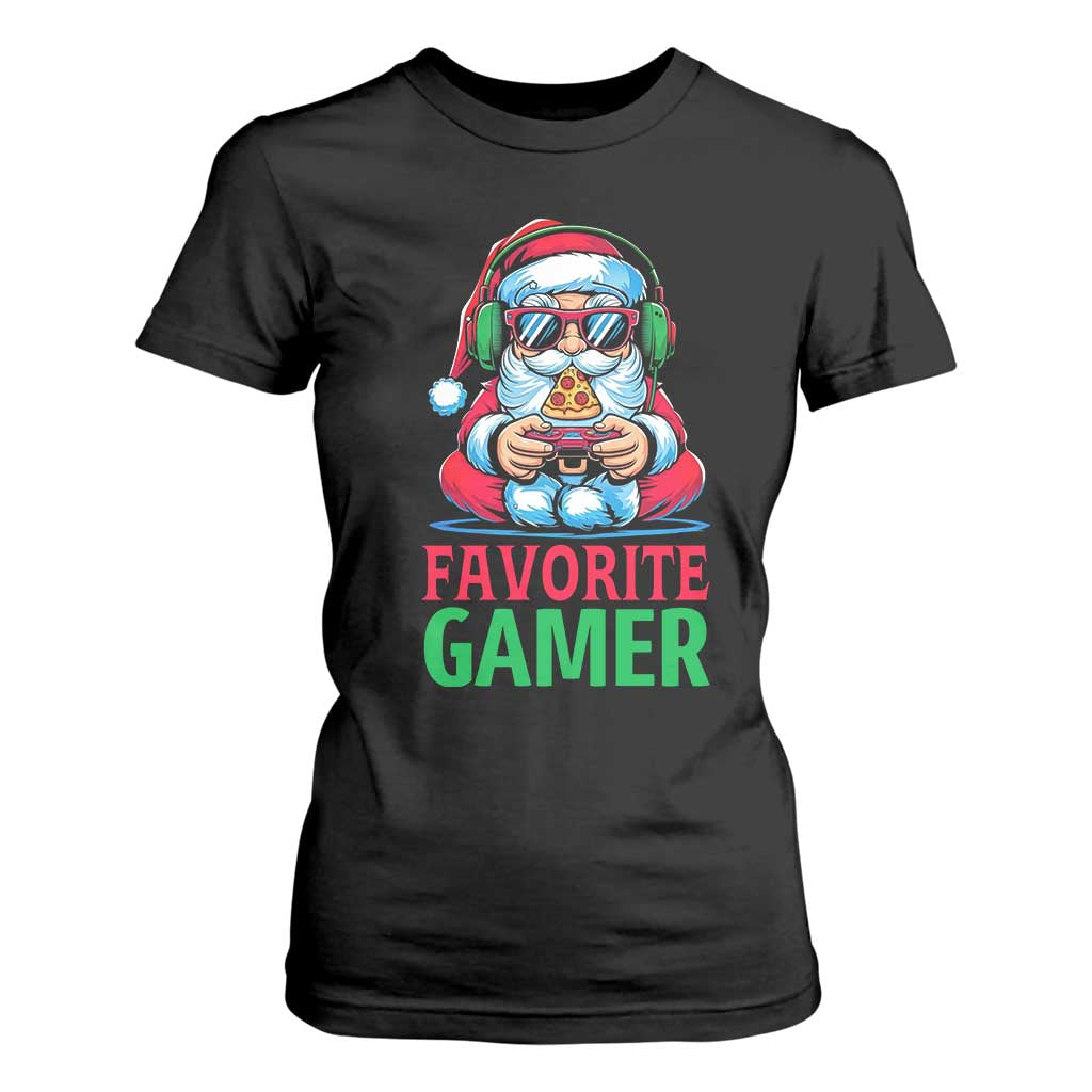 Funny Santa Gamer Christmas T Shirt For Women TS14 Black Print Your Wear