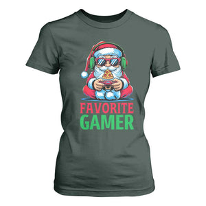Funny Santa Gamer Christmas T Shirt For Women TS14 Dark Forest Green Print Your Wear