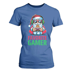 Funny Santa Gamer Christmas T Shirt For Women TS14 Royal Blue Print Your Wear