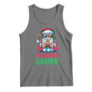 Funny Santa Gamer Christmas Tank Top TS14 Black Heather Print Your Wear