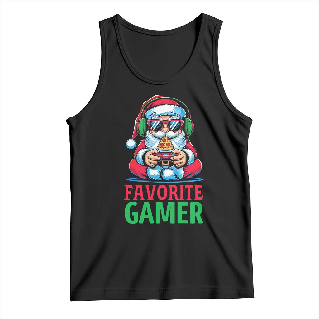 Funny Santa Gamer Christmas Tank Top TS14 Black Print Your Wear
